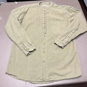 Civilian Size S Green Vintage Irish Style Long Sleeve Shirt